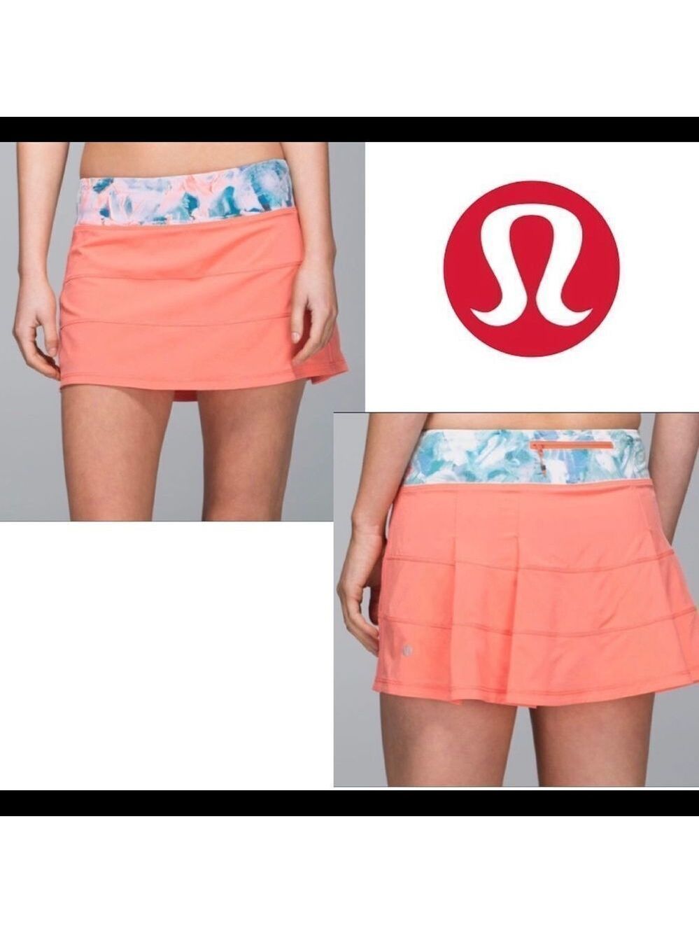 Lululemon Pace Rival Skirt II *4-way Stretch Plum Peach / Blushed Illusion